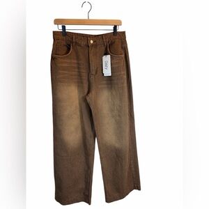 DAZY Women’s Wide Leg Pants XL Brown High Rise